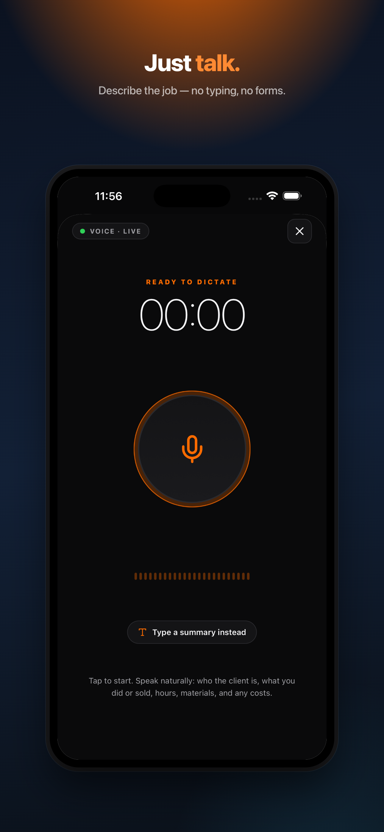 SpeakSheet Voice capture