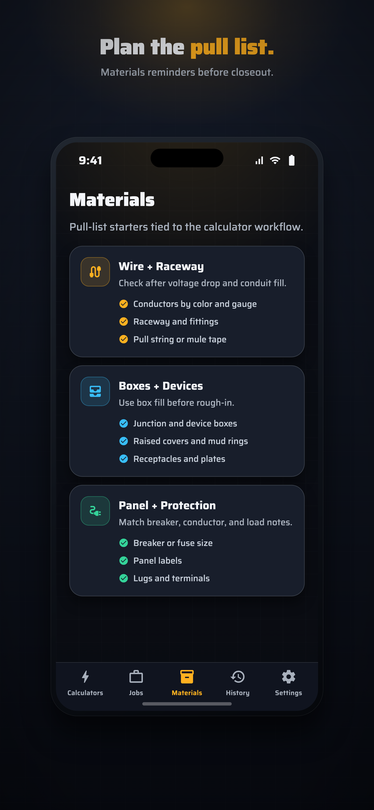 BaseCalc Electric Materials
